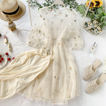 Rochie moderna de dama cu topuri transparente in mai multe culori