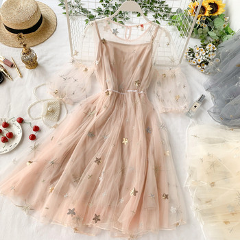 Rochie moderna de dama cu topuri transparente in mai multe culori