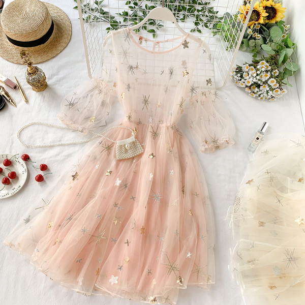 Rochie moderna de dama cu topuri transparente in mai multe culori