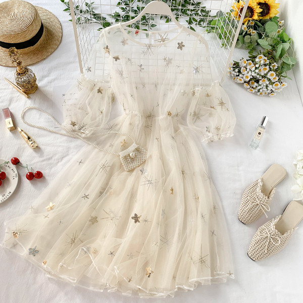 Rochie moderna de dama cu topuri transparente in mai multe culori