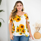 Bluză de damă elegantă, cu decolteu în V și umerii goi, în culoarea albă