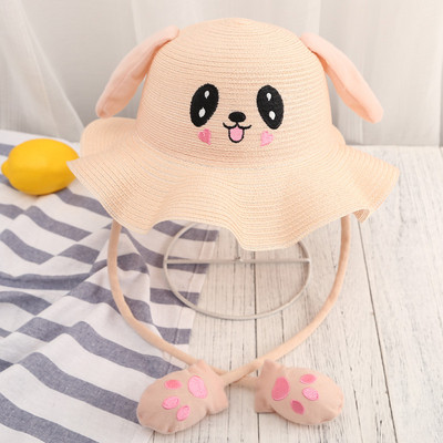 Palarie de plaja moderna pentru copii cu element 3D in mai multe culori