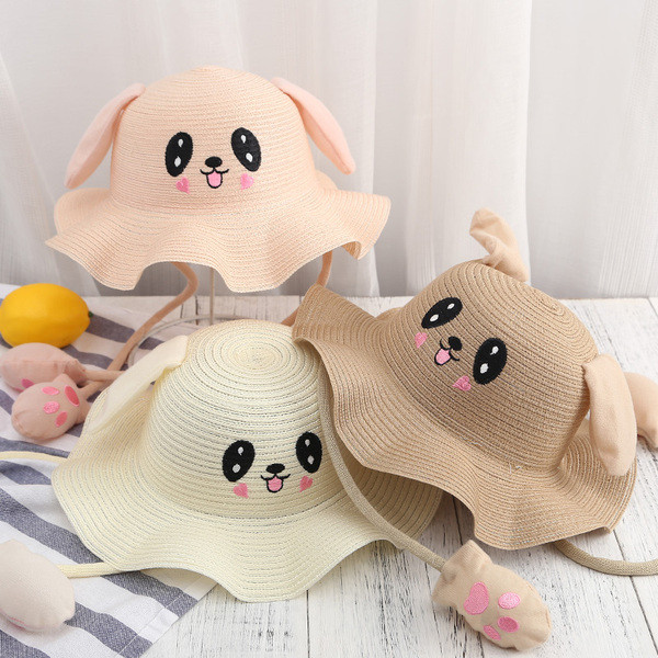 Palarie de plaja moderna pentru copii cu element 3D in mai multe culori