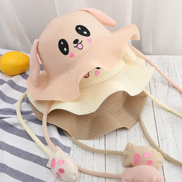 Palarie de plaja moderna pentru copii cu element 3D in mai multe culori