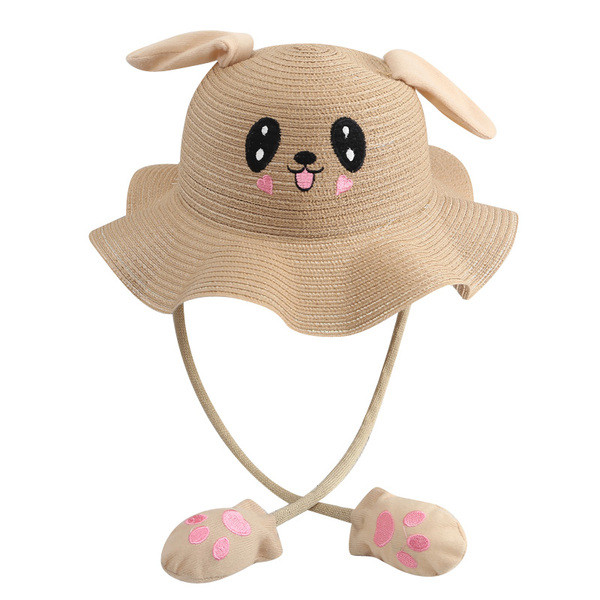 Palarie de plaja moderna pentru copii cu element 3D in mai multe culori