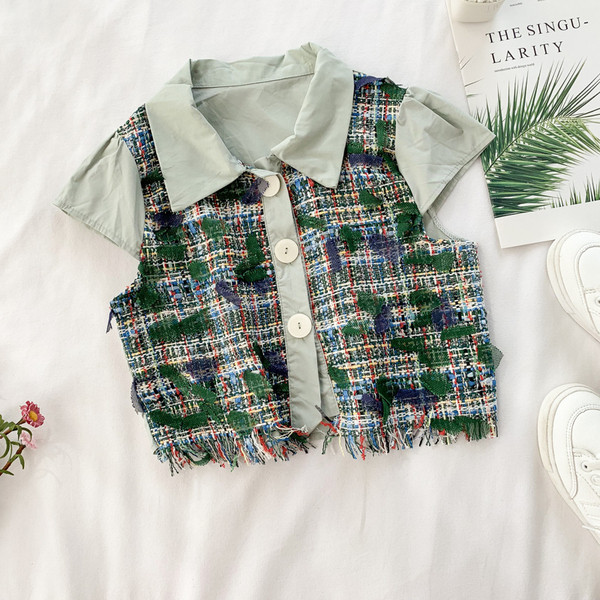 Cămașă elegantă de damă cu mâneci scurte în trei culori