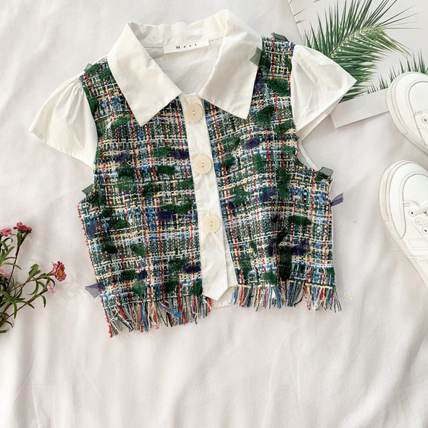 Cămașă elegantă de damă cu mâneci scurte în trei culori