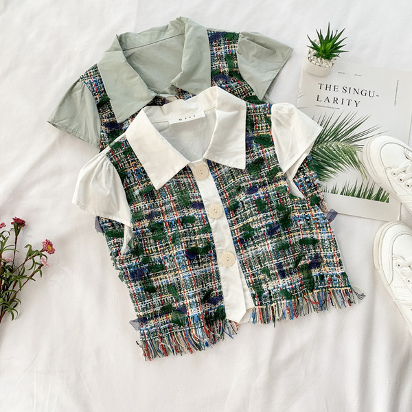 Cămașă elegantă de damă cu mâneci scurte în trei culori