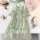 Rochie moderna de dama cu elemente 3D in mai multe culori