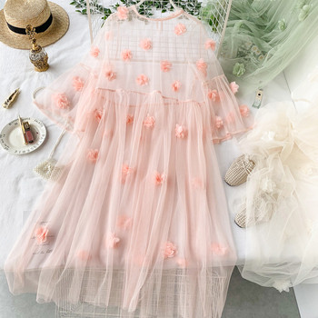 Rochie moderna de dama cu elemente 3D in mai multe culori