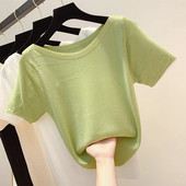 Tricou dama model simplu cu maneca scurta