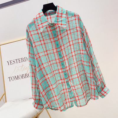 Cămașă în carouri de damă modernă în două culori