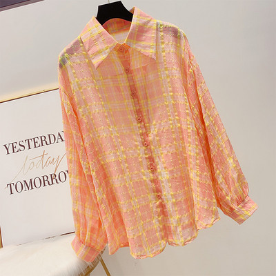 Cămașă în carouri de damă modernă în două culori