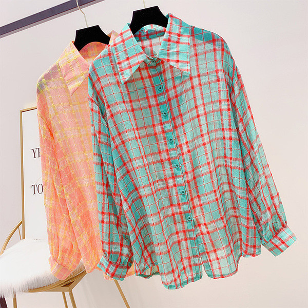 Cămașă în carouri de damă modernă în două culori