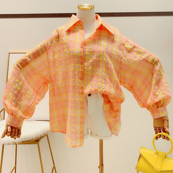 Cămașă în carouri de damă modernă în două culori