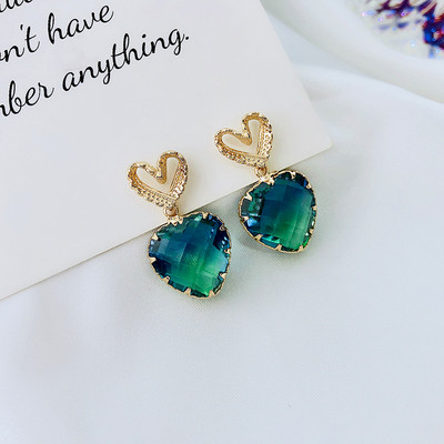 Cercei moderni de dama cu pietre - in doua culori