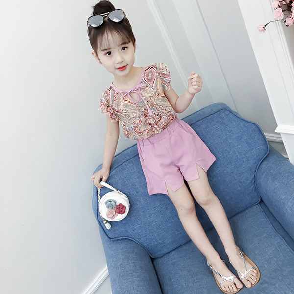 Set de copii elegant pentru fete in doua culori cu broderie