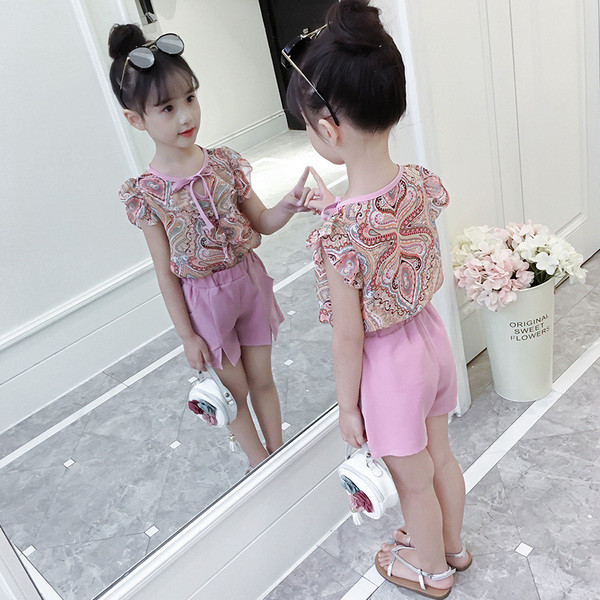 Set de copii elegant pentru fete in doua culori cu broderie