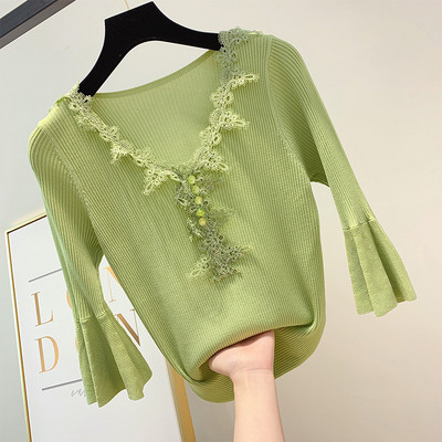 Bluza de dama cu maneci 3/4 si dantela in mai multe culori