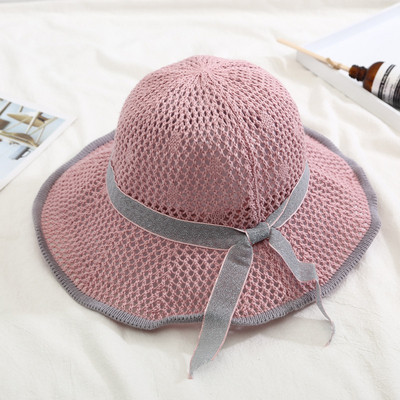 Palarie de plaja dama cu panglica in mai multe culori