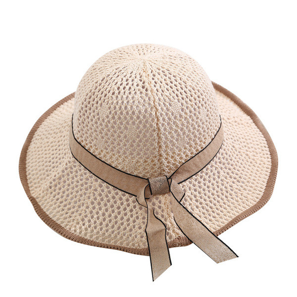 Palarie de plaja dama cu panglica in mai multe culori