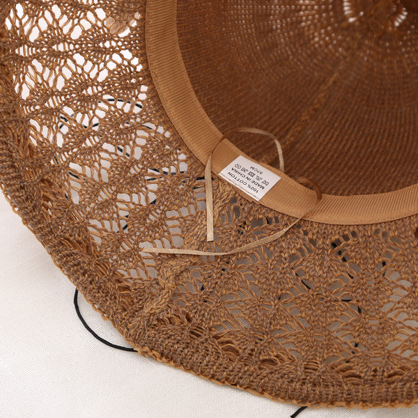 Дамска плажна шапка в бежов и кафяв цвят 
