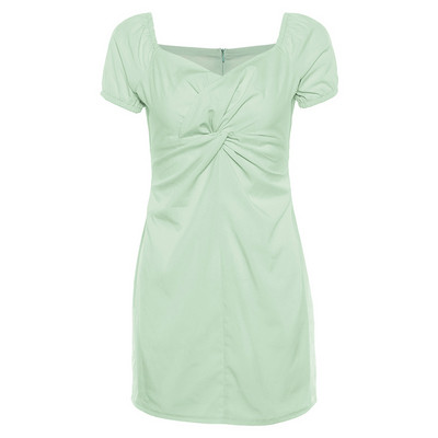Rochie casual dama model subtire cu maneci scurte de culoare verde