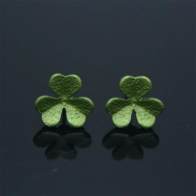 Cercei de dama in forma de trifoi de culoare verde