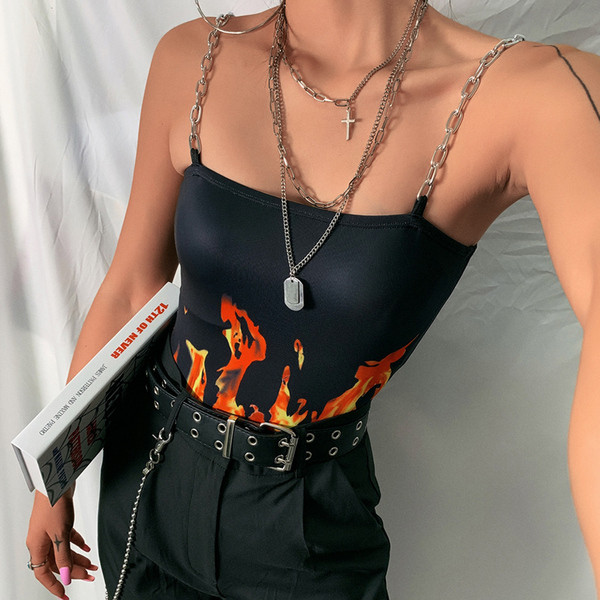 Body de dama modern cu bretele metalice in negru