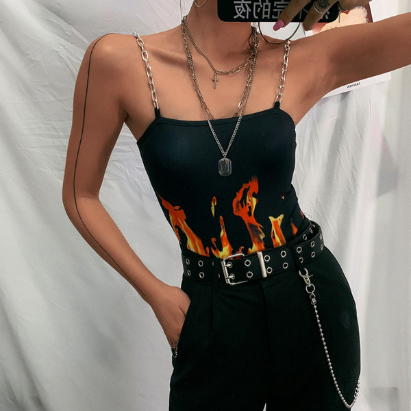 Body de dama modern cu bretele metalice in negru