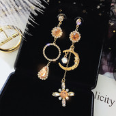 Cercei eleganti de dama in culoarea aurie cu pietre