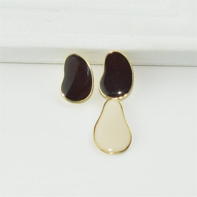 Cercei moderni de dama in doua culori