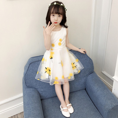 Rochie eleganta pentru copii pentru fete in trei culori cu motive florale