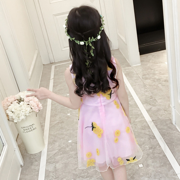 Rochie eleganta pentru copii pentru fete in trei culori cu motive florale