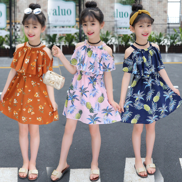 Rochie casual pentru copii pentru fete in trei culori cu motive florale