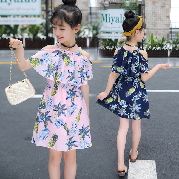 Rochie casual pentru copii pentru fete in trei culori cu motive florale