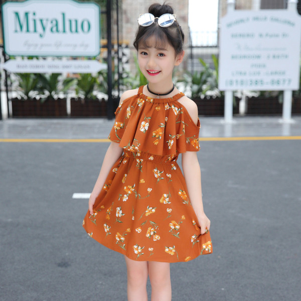 Rochie casual pentru copii pentru fete in trei culori cu motive florale