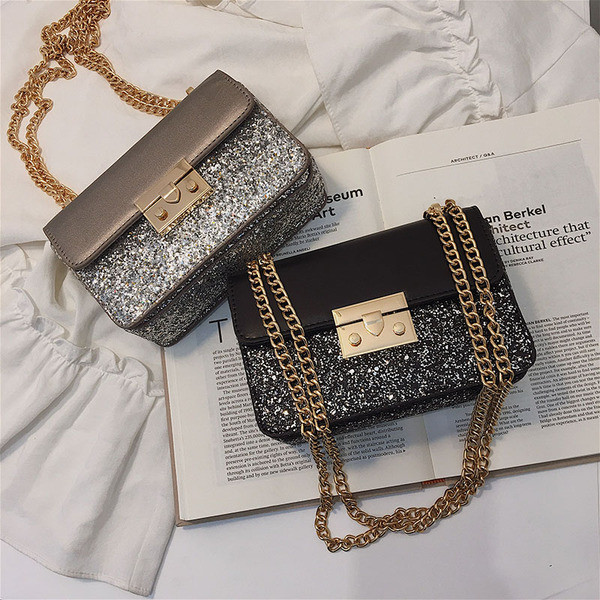 Geanta de dama moderna cu paiete in trei culori