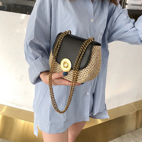 Geanta de dama cu maner metalic in mai multe culori