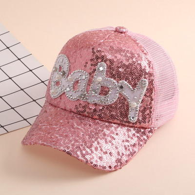 Új modern gyerek sapka napellenzővel és flitterekkel több színben