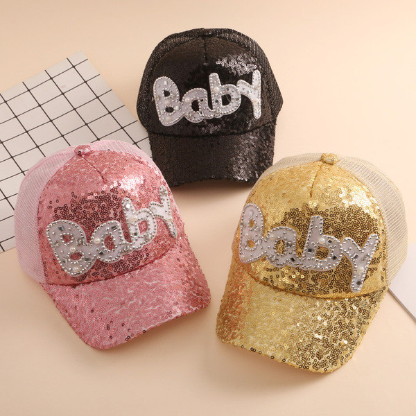 Új modern gyerek sapka napellenzővel és flitterekkel több színben