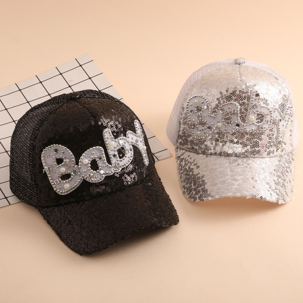 Új modern gyerek sapka napellenzővel és flitterekkel több színben