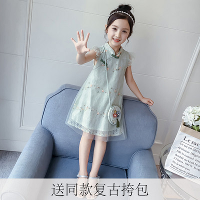 Rochie moderna pentru copii din dantela pentru fete in doua culori cu motive florale