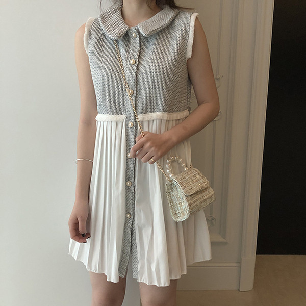 Geanta de dama eleganta in doua culori cu perle