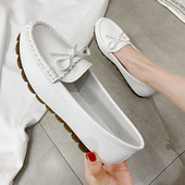 Mocasini eleganti de dama din piele ecologica cu panglica in mai multe culori