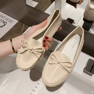 Mocasini eleganti de dama din piele ecologica cu panglica in mai multe culori