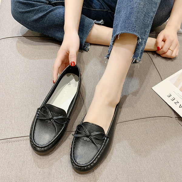 Mocasini eleganti de dama din piele ecologica cu panglica in mai multe culori