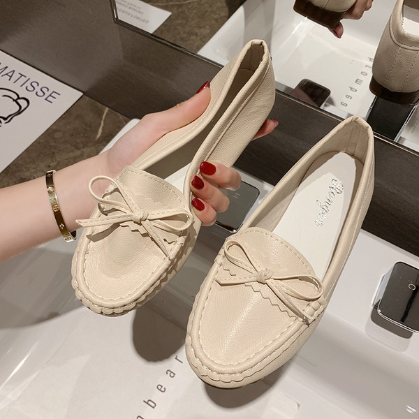 Mocasini eleganti de dama din piele ecologica cu panglica in mai multe culori