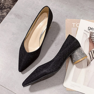 Pantofi eleganti de dama cu toc stralucitor in mai multe culori