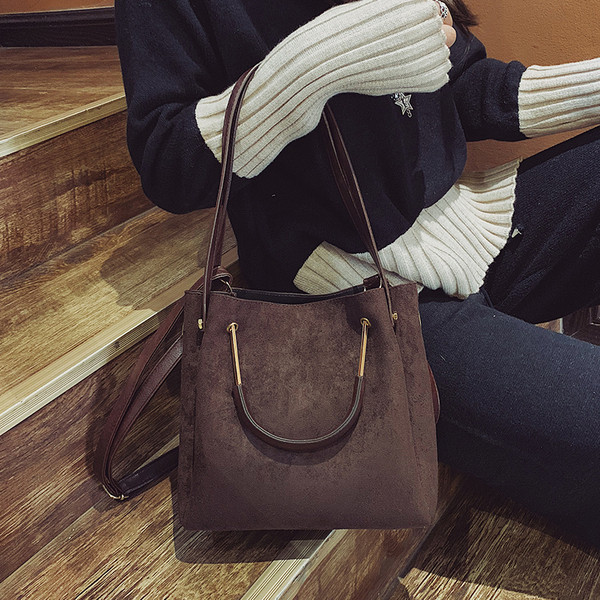 Geanta de dama cu doua manere in culori diferite